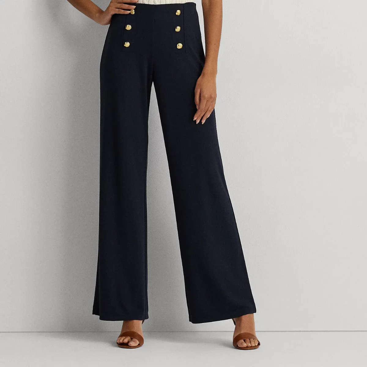 Stretch Jersey Wide-Leg Pant by Ralph Lauren