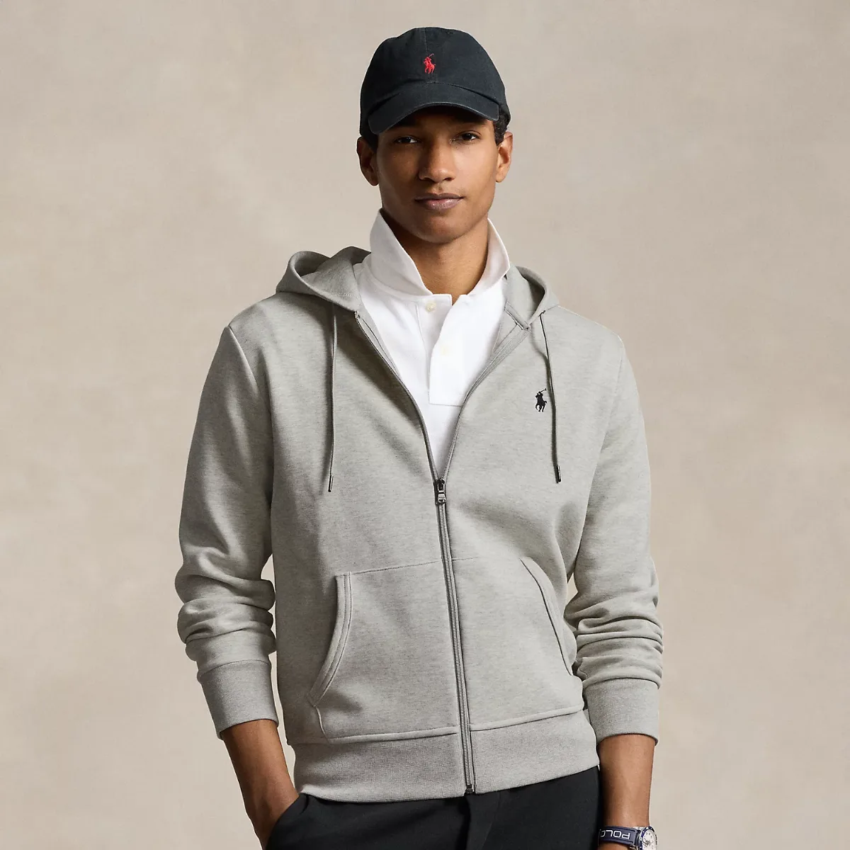 Double-Knit Full-Zip Hoodie by Ralph Lauren