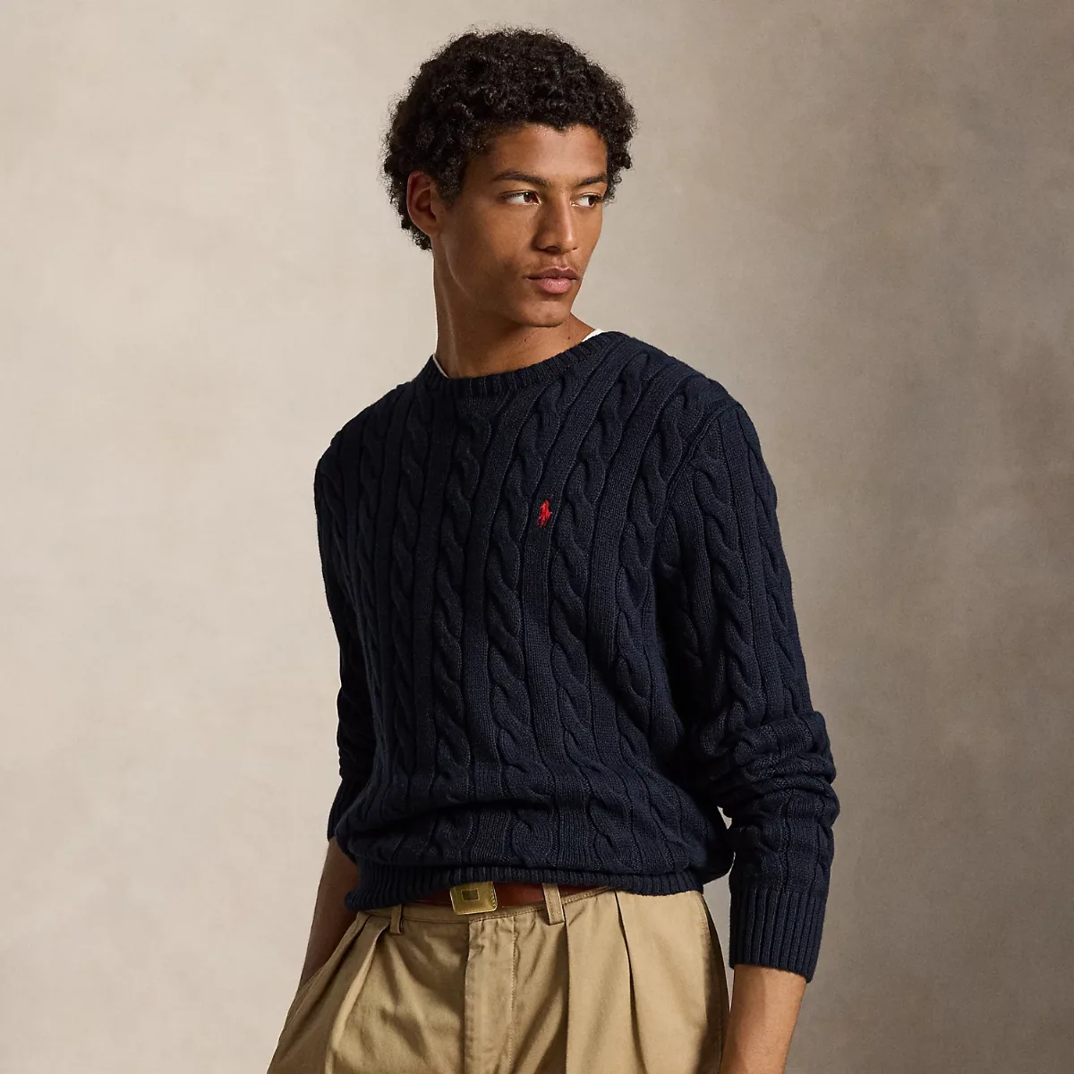 Cable-Knit Cotton Sweater