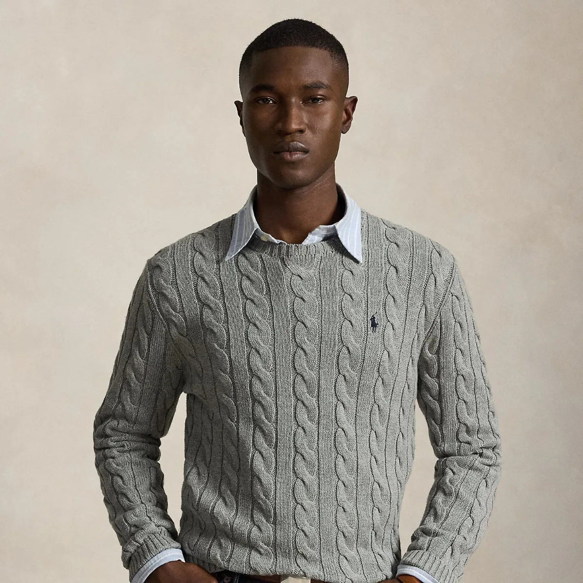 Cable-Knit Cotton Sweater