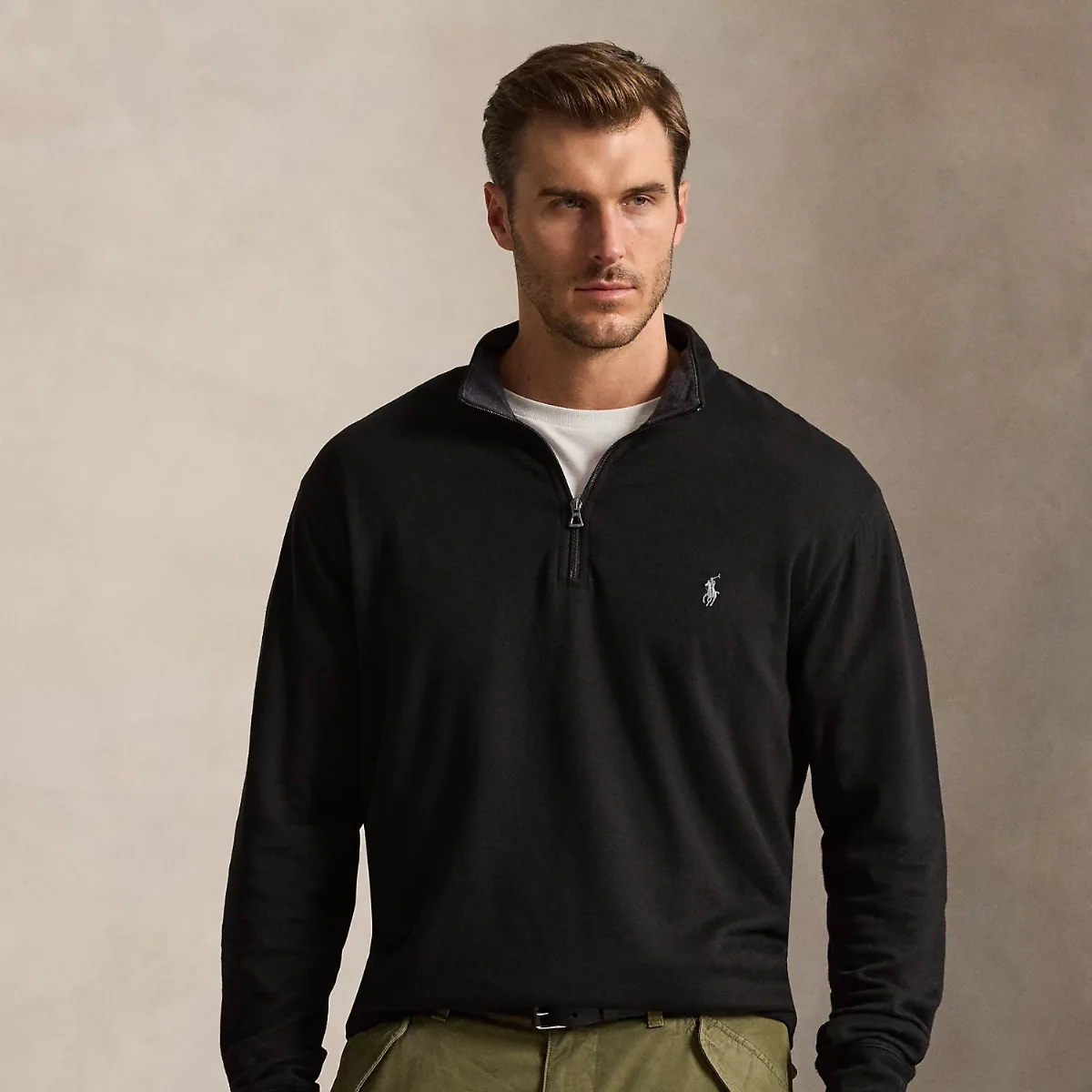 Luxury Jersey Quarter-Zip Pullover by Ralph Lauren