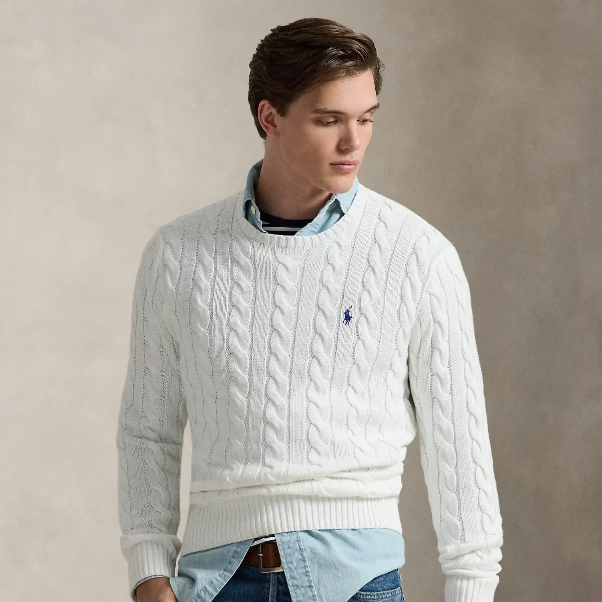 Cable-Knit Cotton Sweater