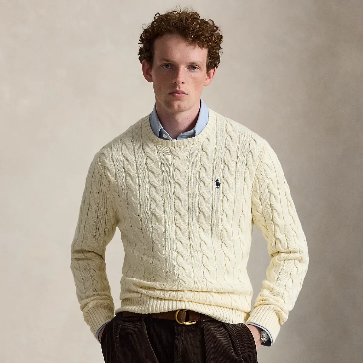 Cable-Knit Cotton Sweater