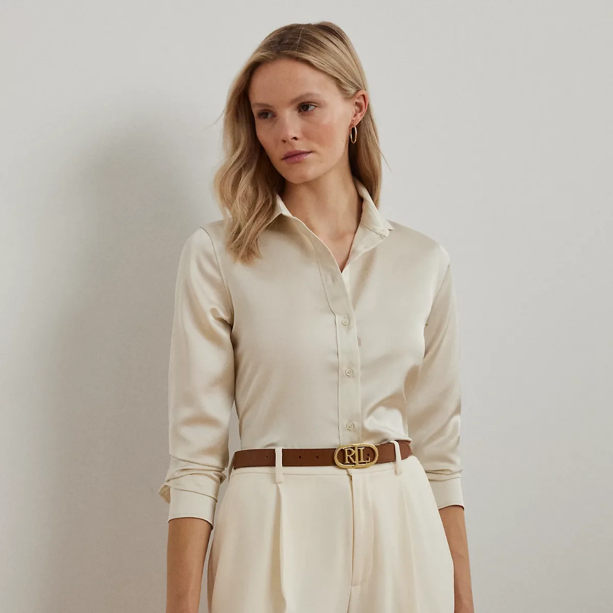 Classic Fit Satin Charmeuse Shirt