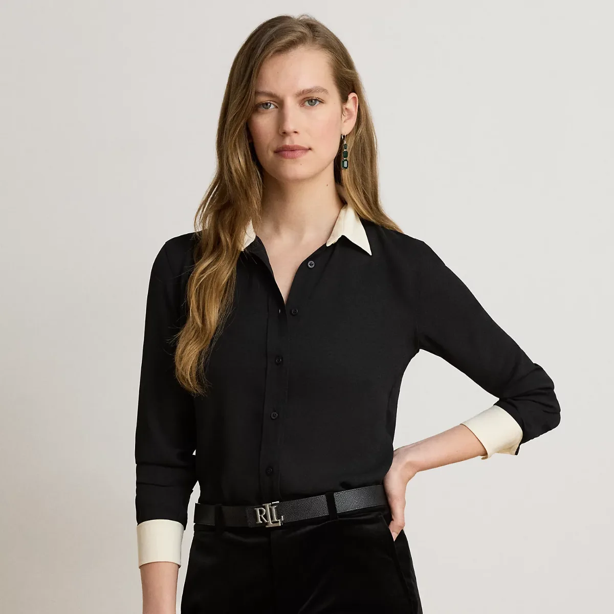 Classic Fit Two-Tone Georgette Shirt by Ralph Lauren