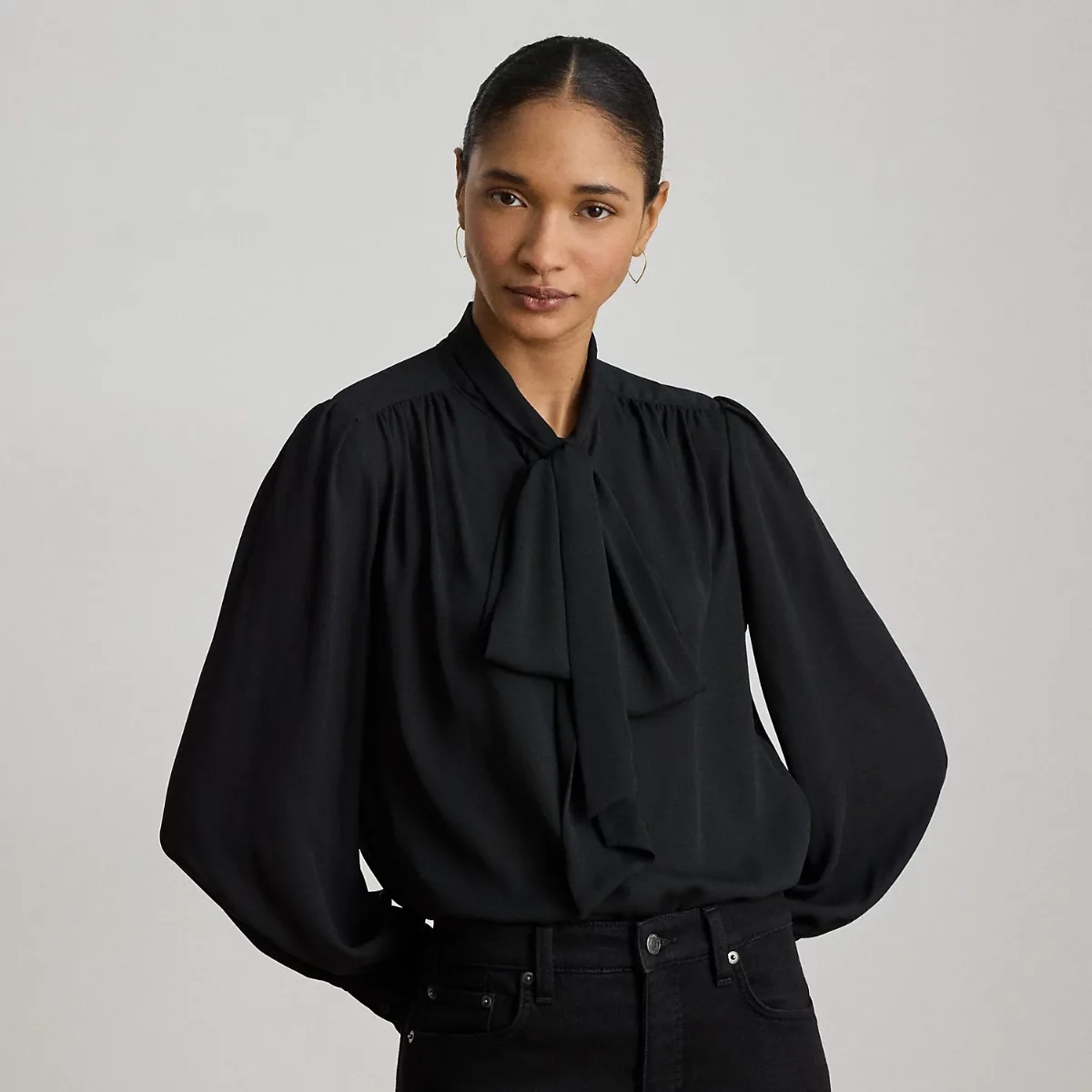 Georgette Tie-Neck Blouse by Ralph Lauren