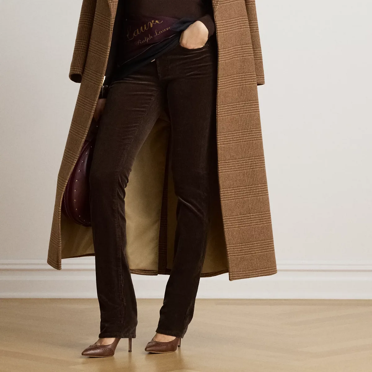 Mid-Rise Corduroy Slim Straight Pant by Ralph Lauren