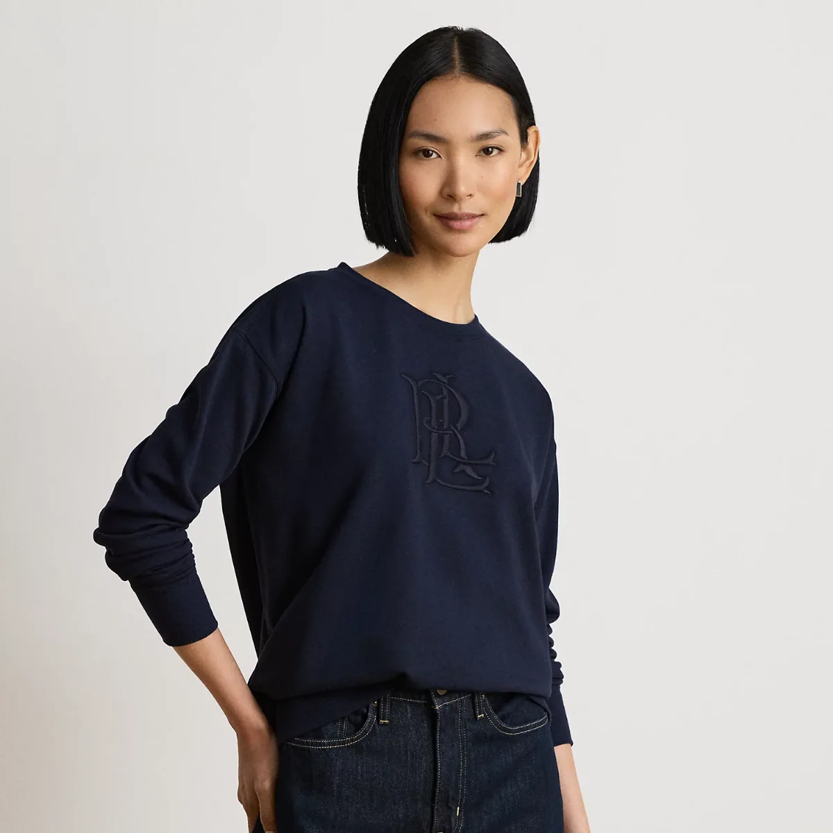 Embroidered-Logo French Terry Pullover by Ralph Lauren