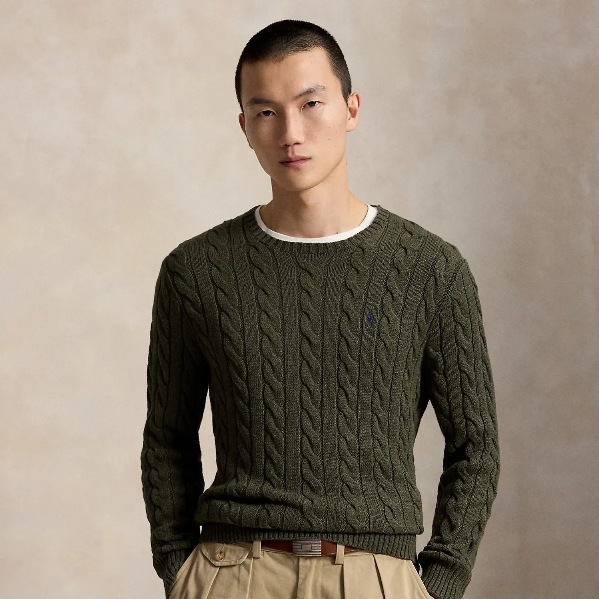 Cable-Knit Cotton Sweater