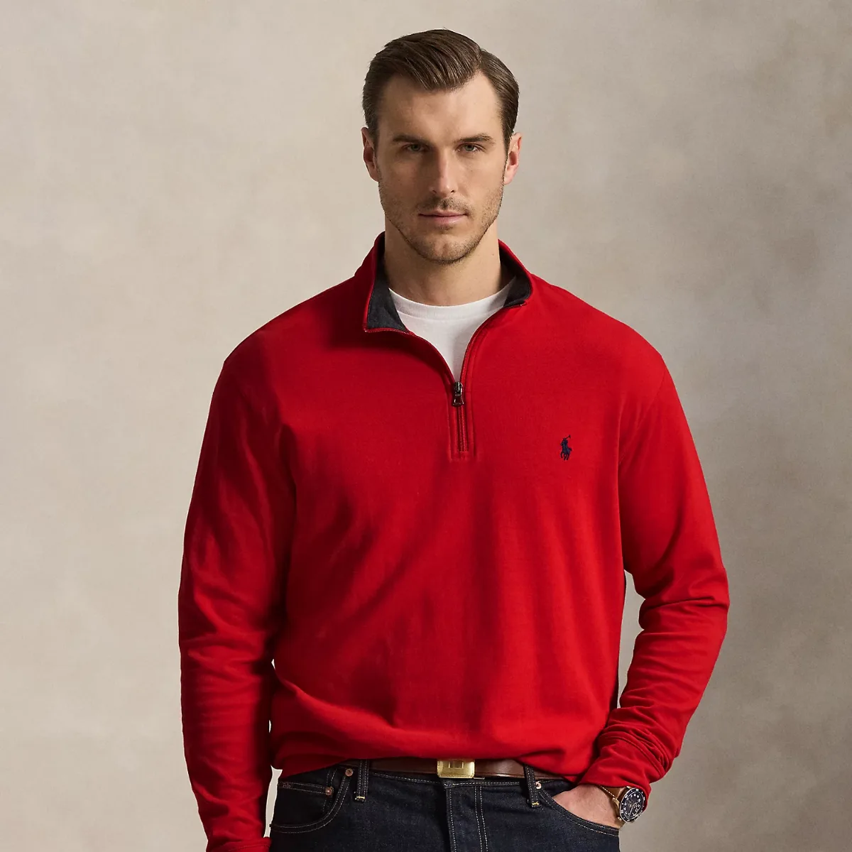 Luxury Jersey Quarter-Zip Pullover