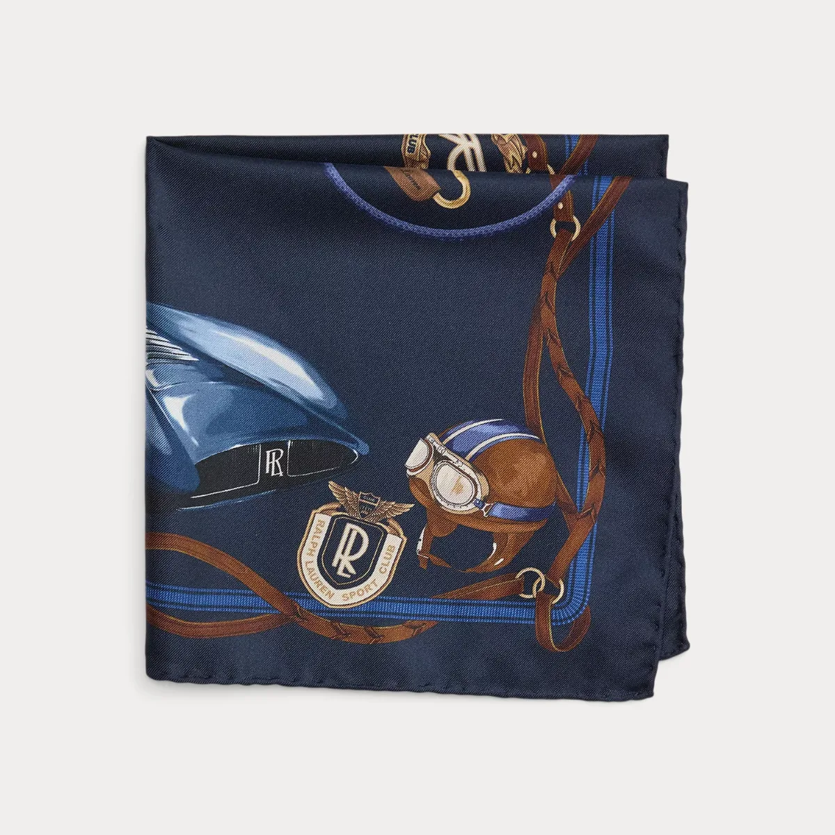 Automobile-Print Silk Pocket Square by Ralph Lauren
