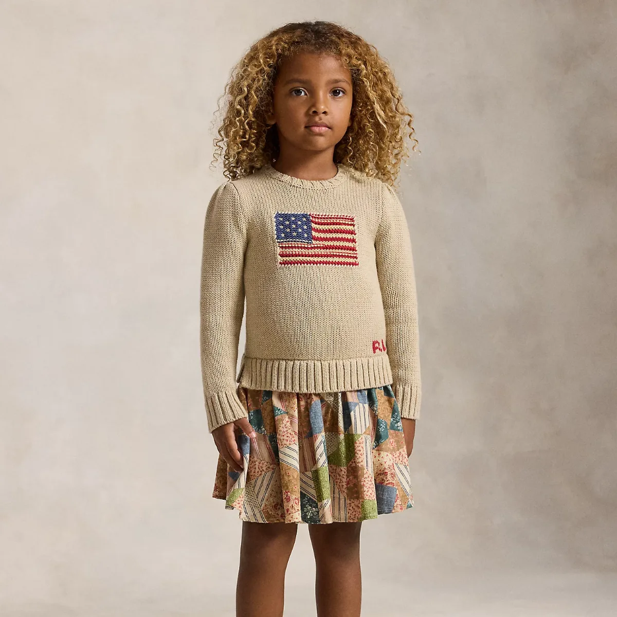 Flag Patchwork-Print Sweater Dress by Ralph Lauren