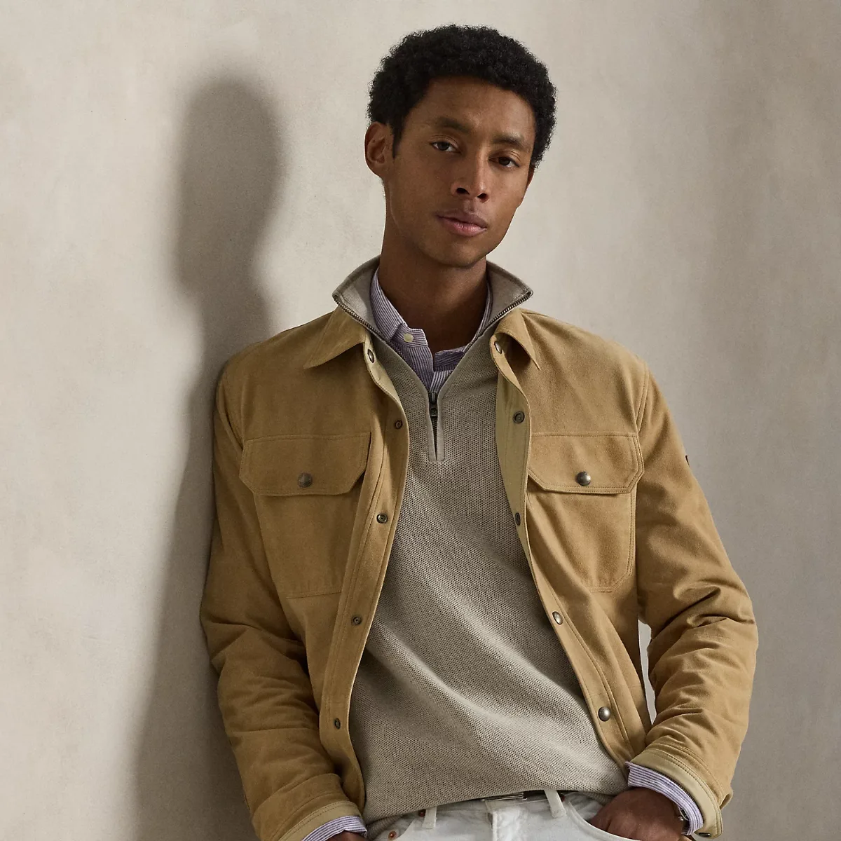 Mesh-Knit Cotton Quarter-Zip Sweater