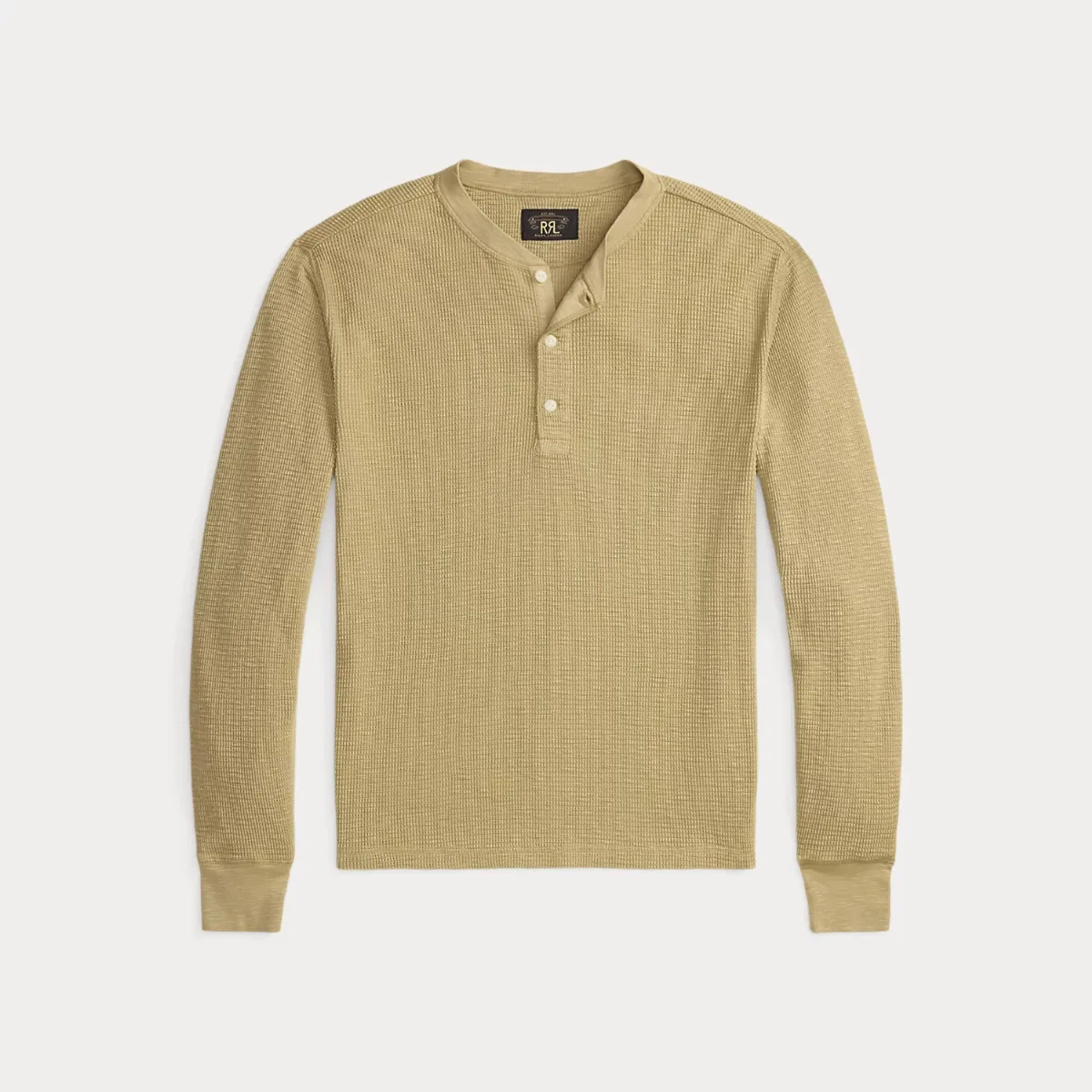 Garment-Dyed Waffle-Knit Henley Shirt by Ralph Lauren
