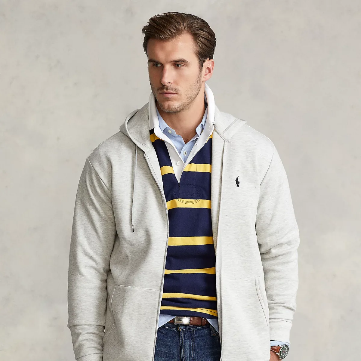 Double-Knit Full-Zip Hoodie by Ralph Lauren