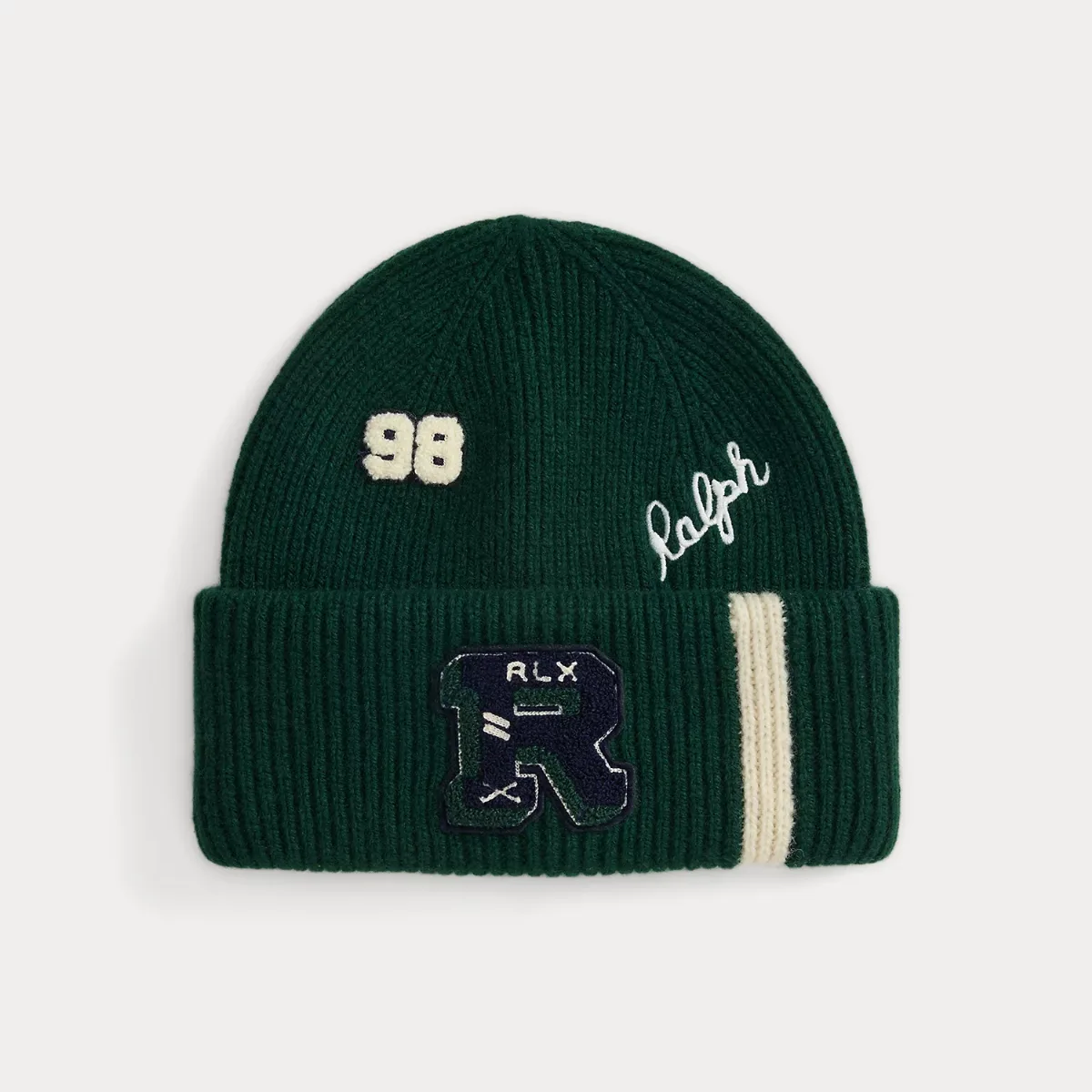Wool-Cashmere Letter Beanie by Ralph Lauren