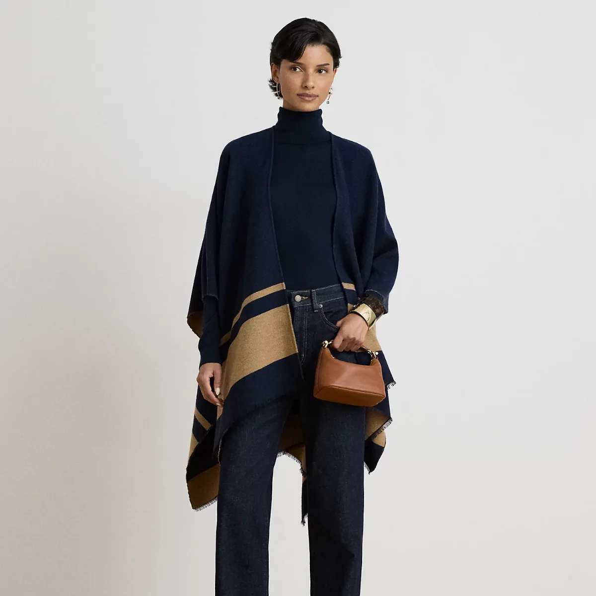 Two-Tone Crest Jacquard Ruana by Ralph Lauren