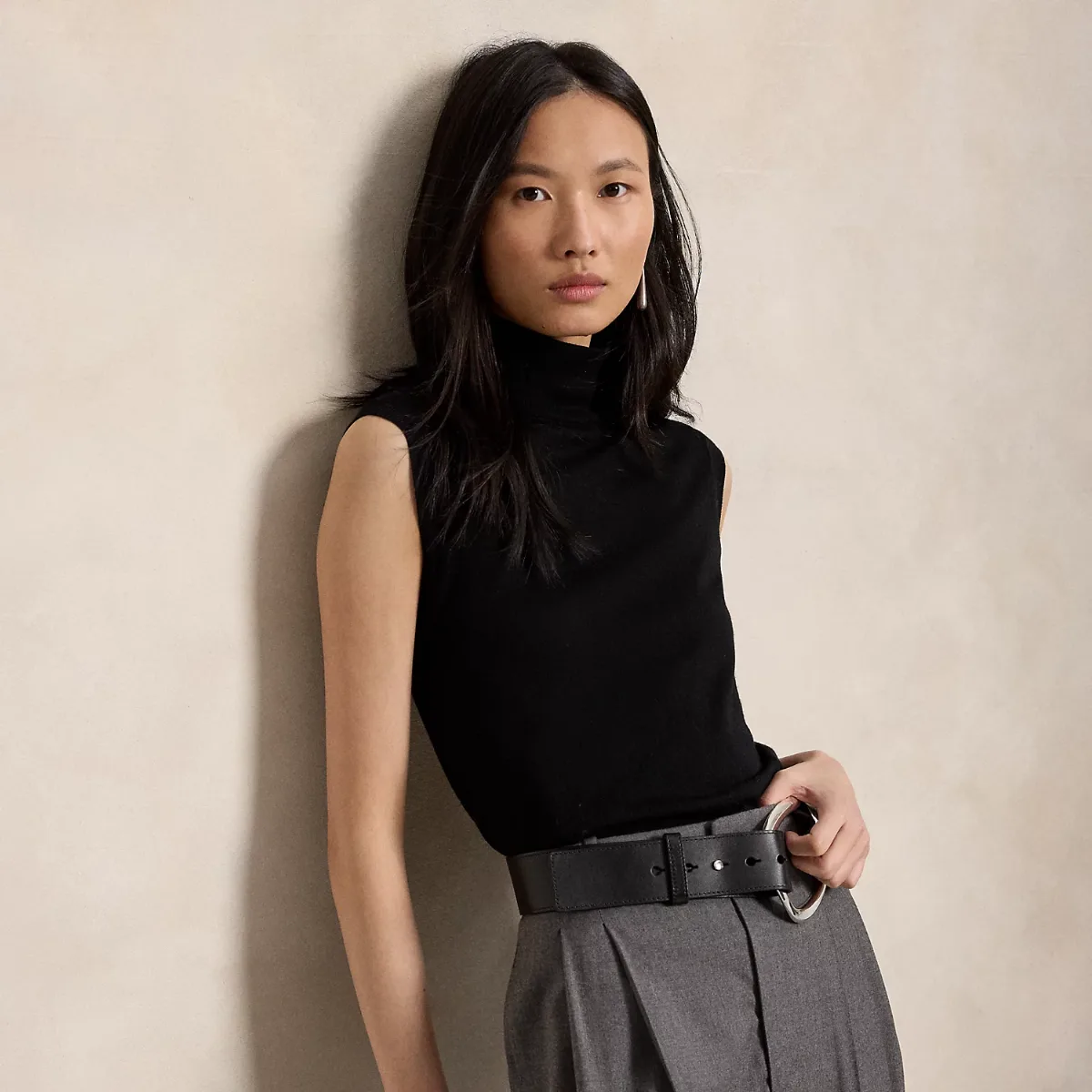 Wool Turtleneck Sleeveless Sweater by Ralph Lauren