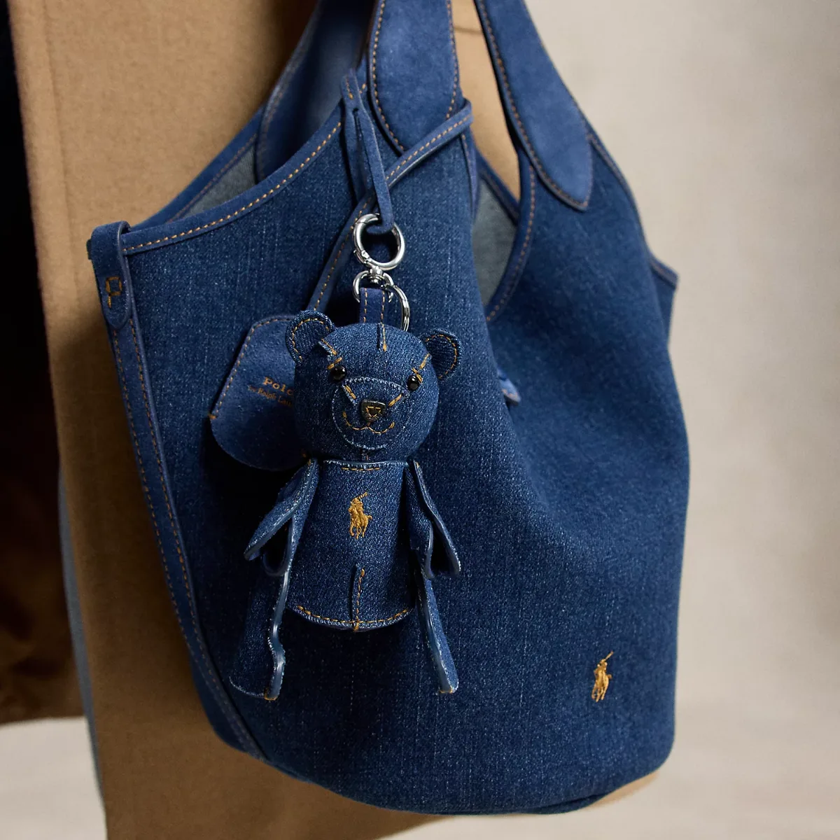 Polo Bear Denim Bag Charm