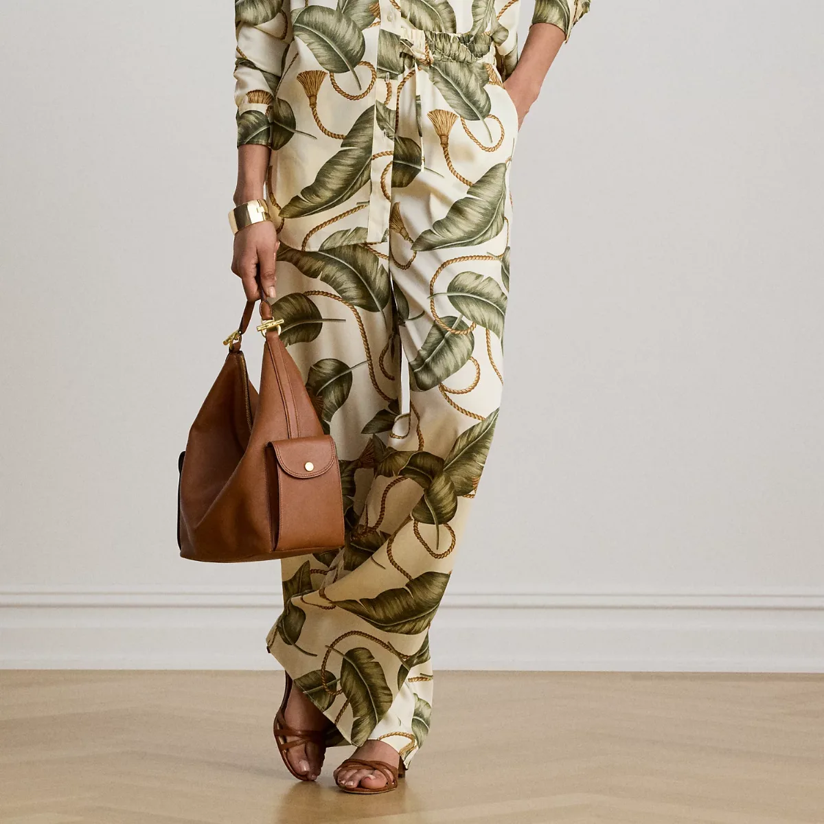 Rope-Print Twill Wide-Leg Pant by Ralph Lauren