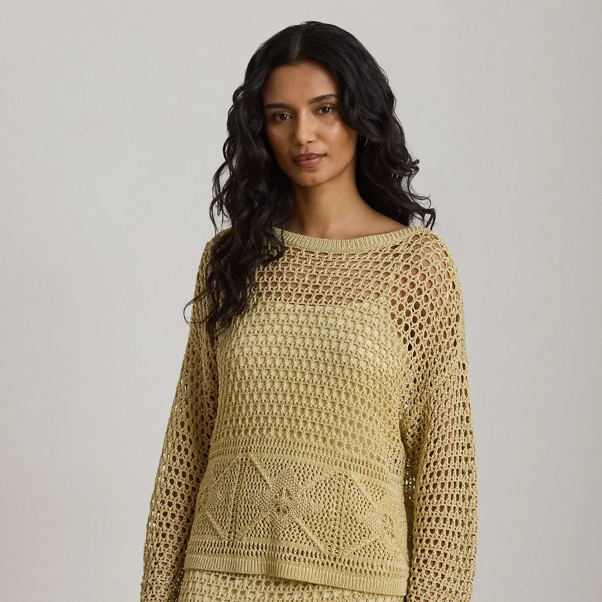 Pointelle-Knit Linen-Blend Sweater by Ralph Lauren