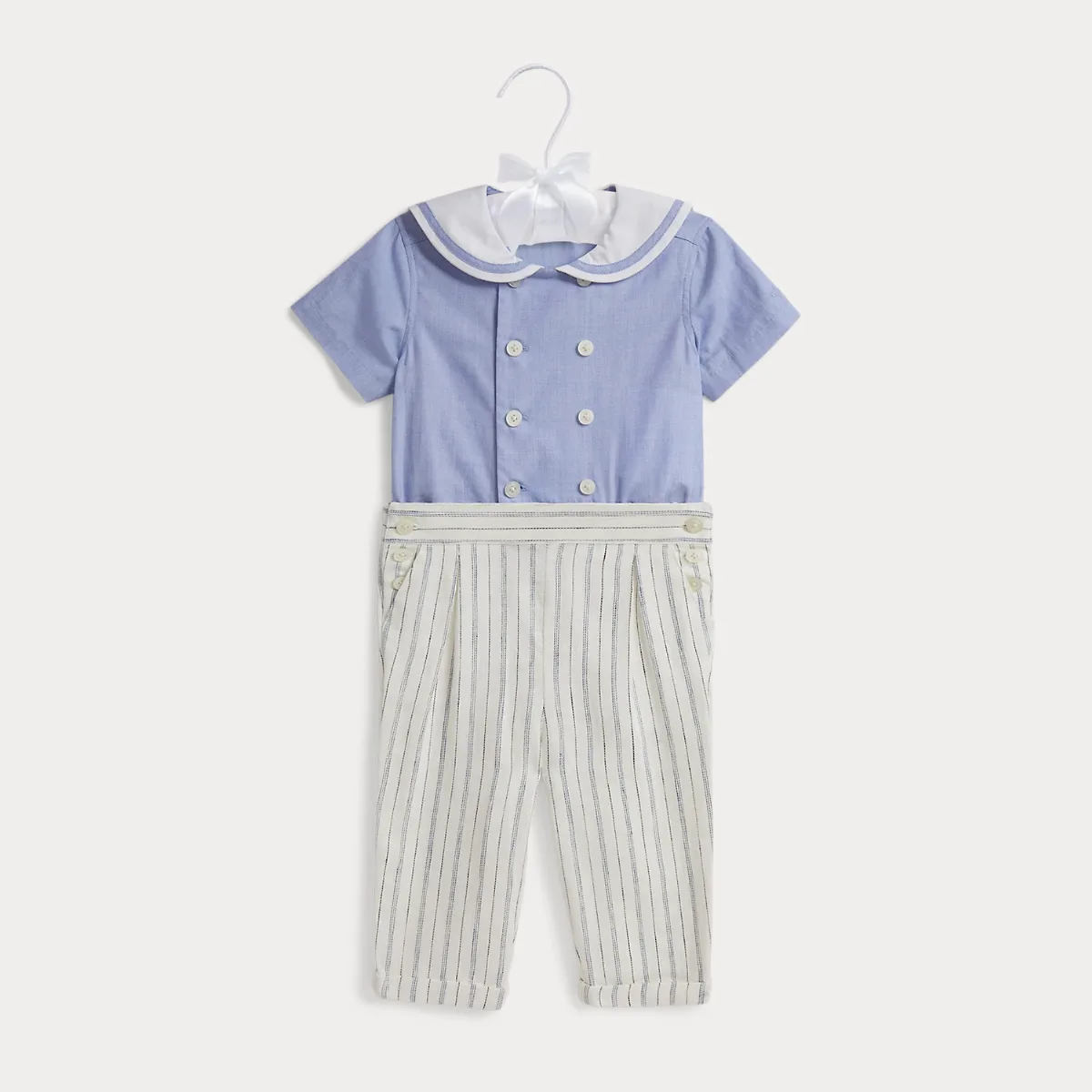 Sailor Shirt & Striped Linen-Cotton Pant by Ralph Lauren