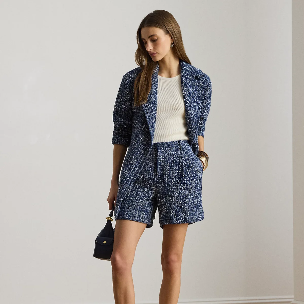 Pleated Bouclé Short by Ralph Lauren