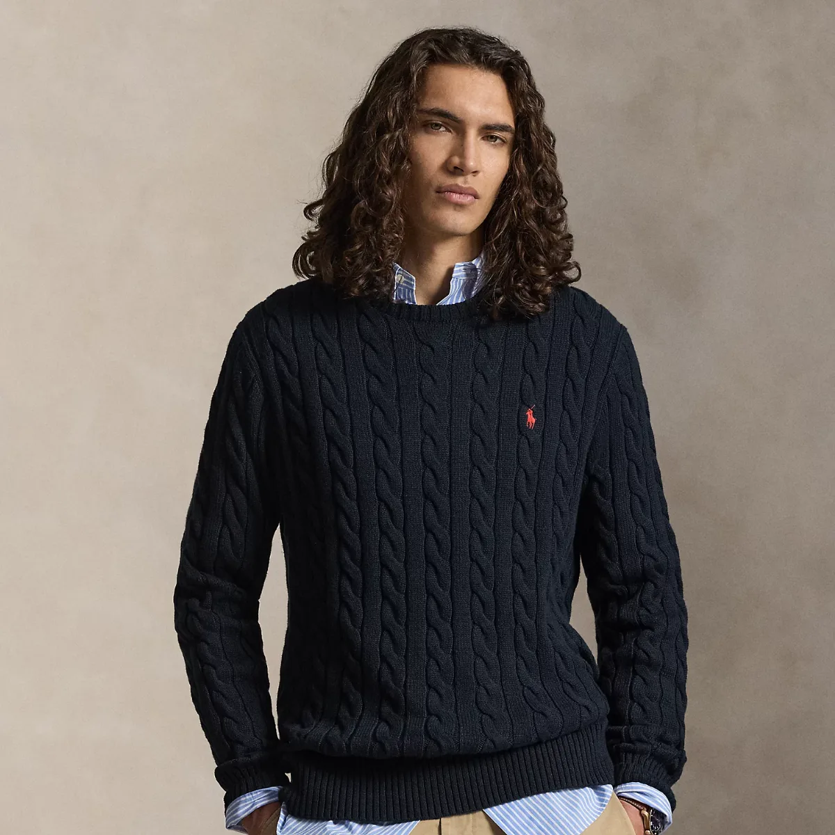 Cable-Knit Cotton Sweater