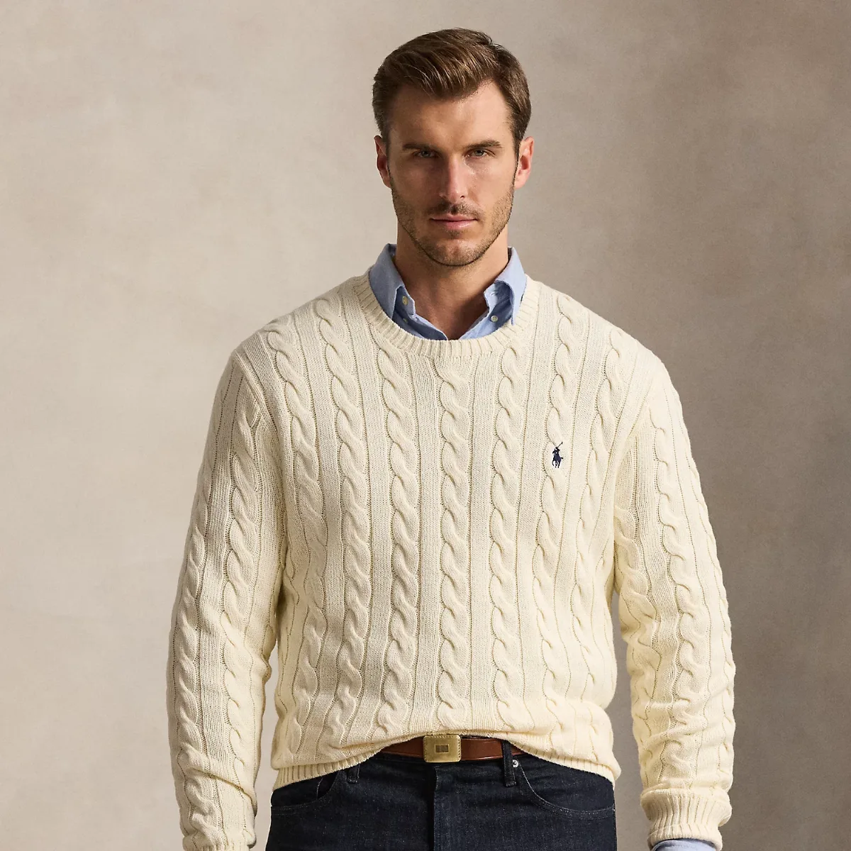 Cable-Knit Cotton Sweater