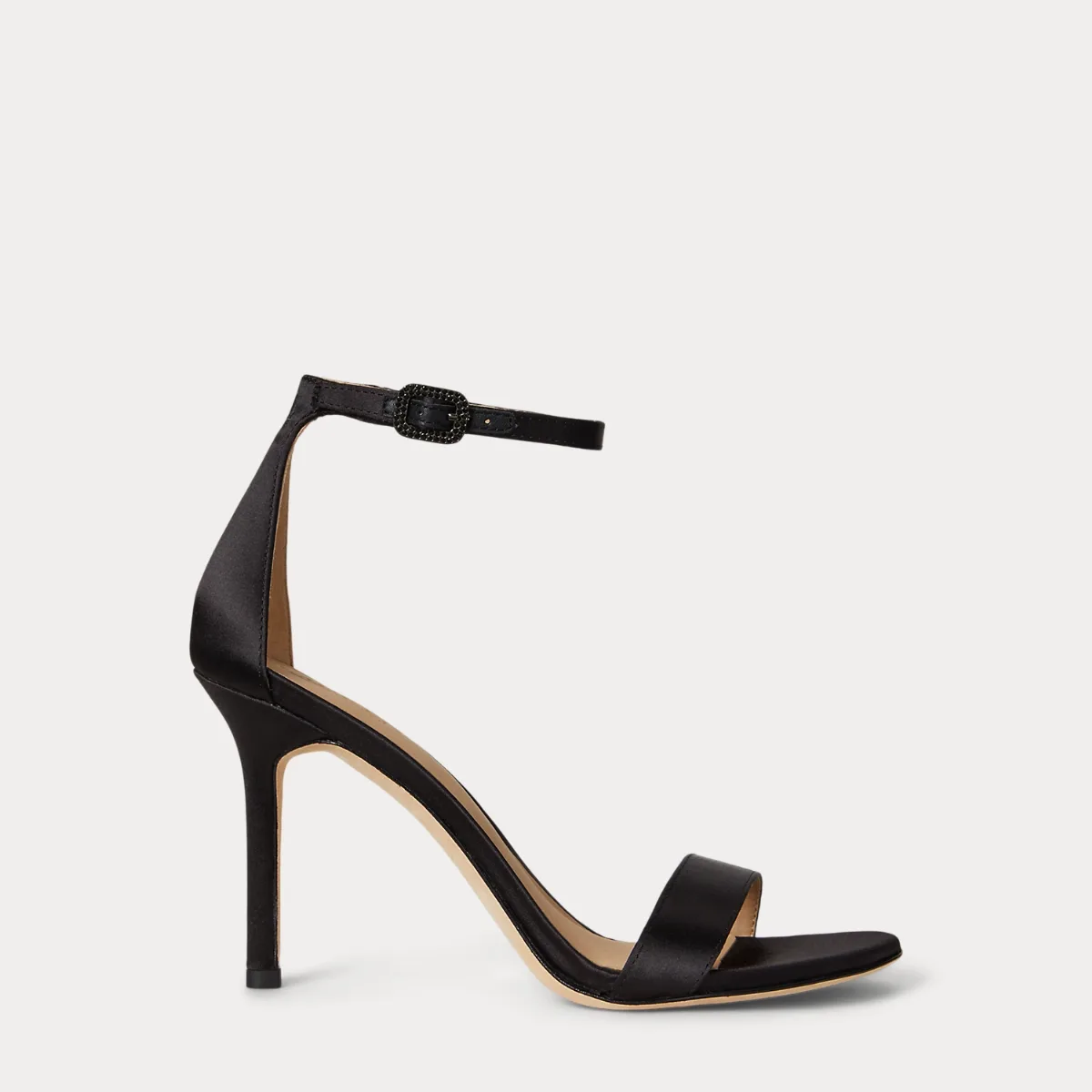 Allie Pavé-Buckle Satin Sandal
