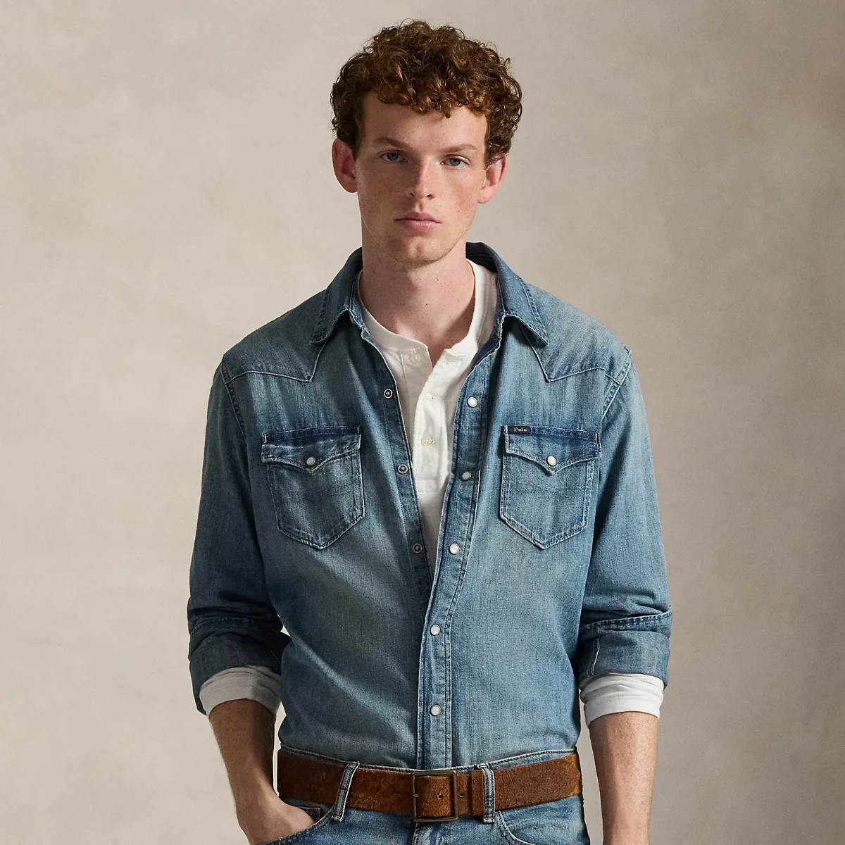 Slub Denim Western Shirt by Ralph Lauren