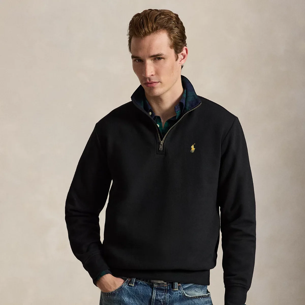 The RL Fleece Quarter-Zip Sweatshirt by Ralph Lauren