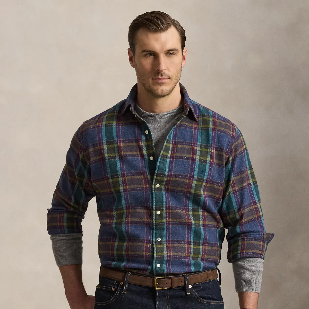 Plaid Brushed Flannel Shirt by Ralph Lauren