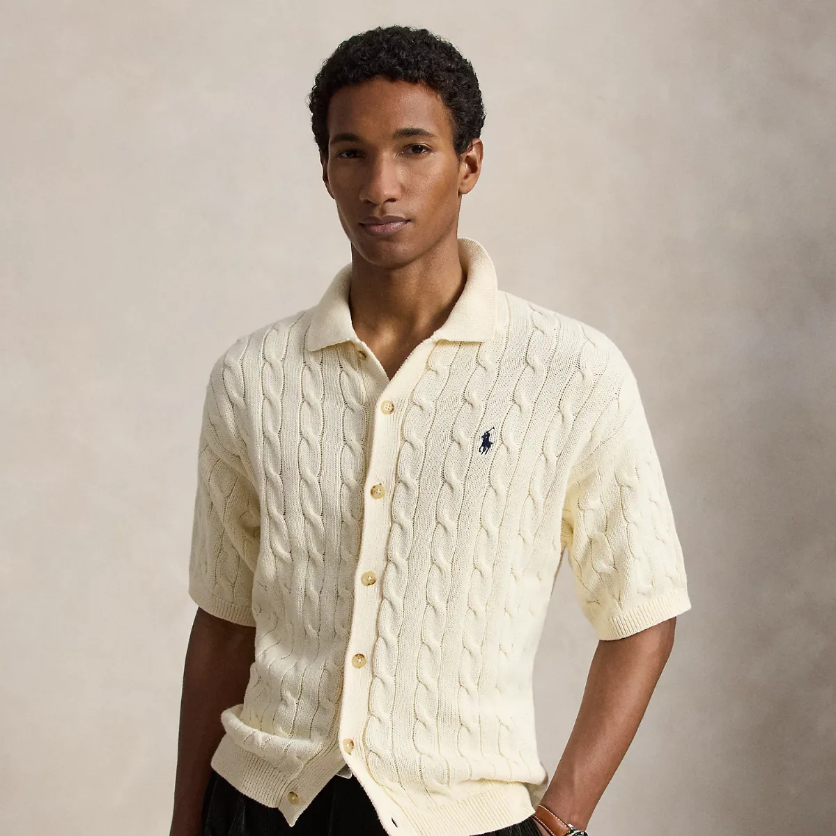 Relaxed Fit Cable-Knit Cotton Sweater by Ralph Lauren