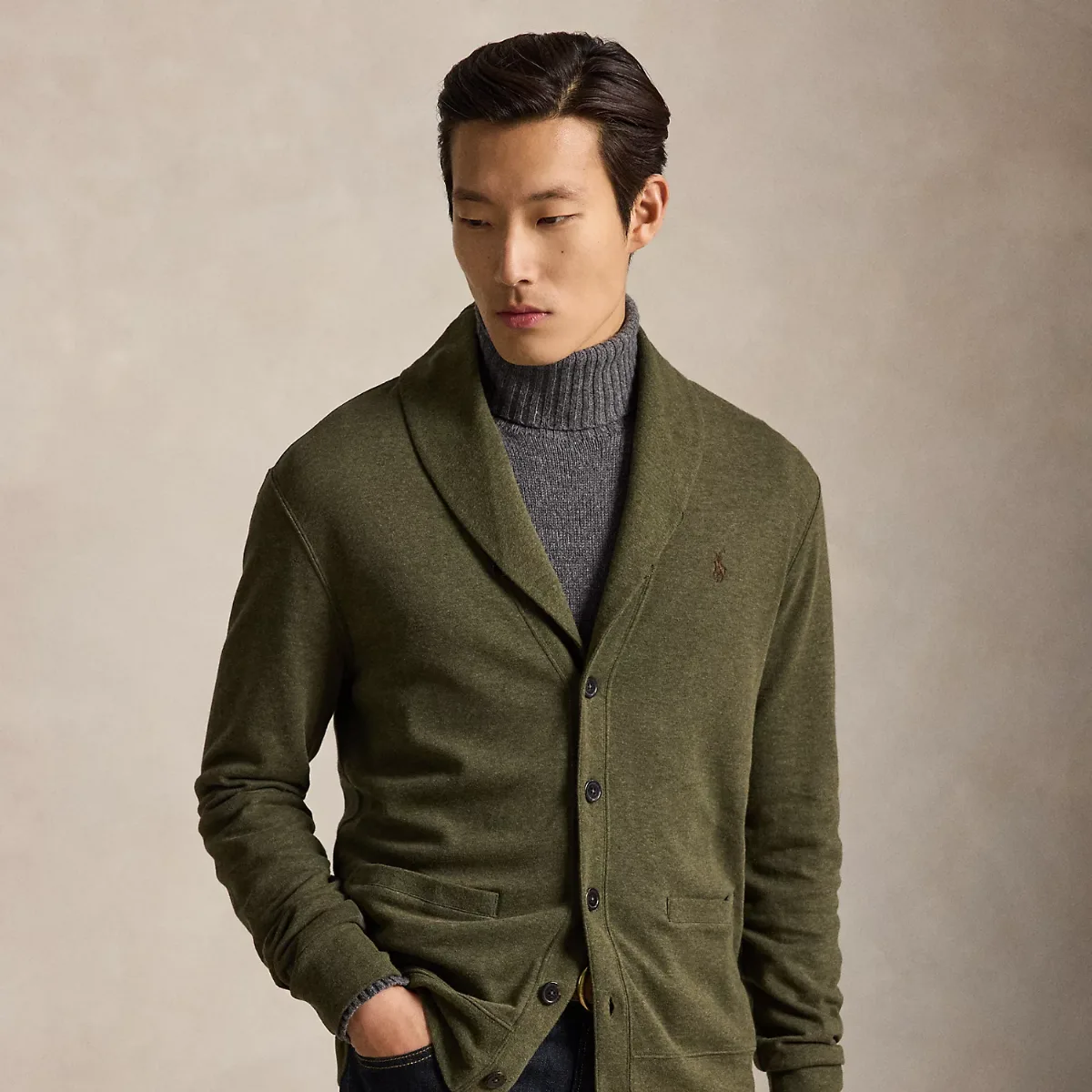Luxury Jersey Shawl-Collar Cardigan