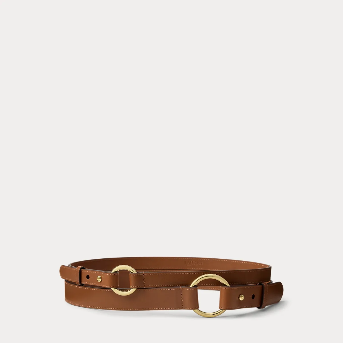 Leather O-Ring Stacked Wide Belt by Ralph Lauren