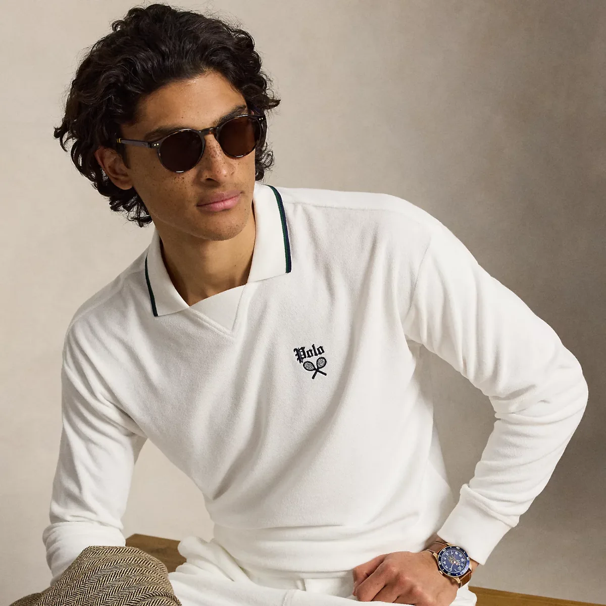 Terry Polo-Collar Sweatshirt by Ralph Lauren