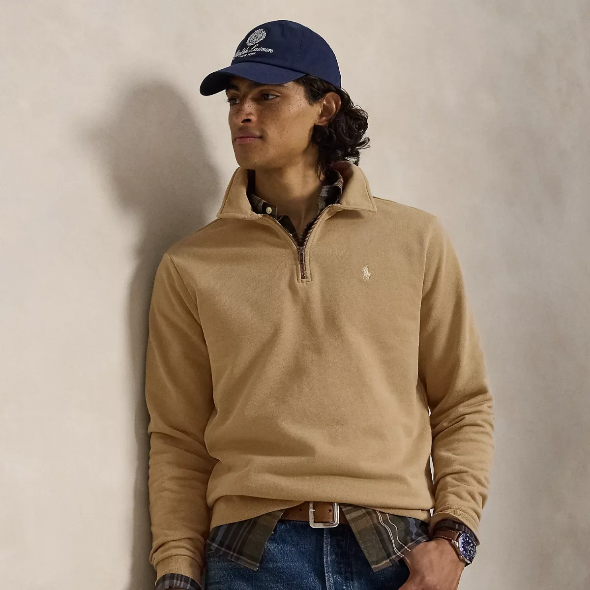Loopback Fleece Quarter-Zip Sweatshirt by Ralph Lauren