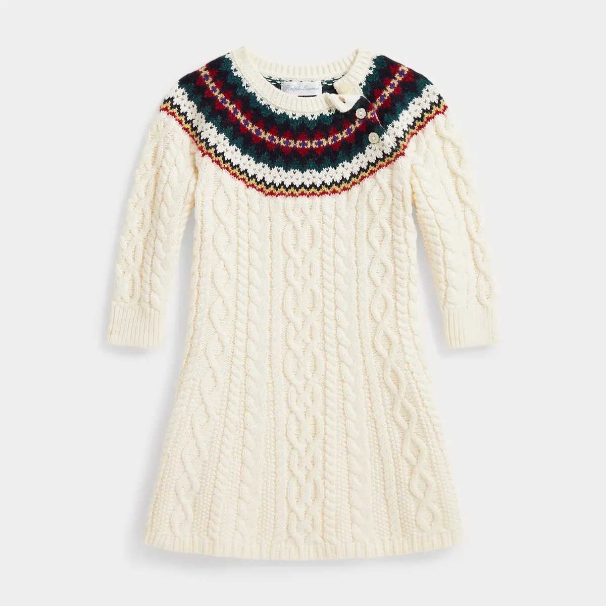Fair Isle Cotton Sweater Dress by Ralph Lauren