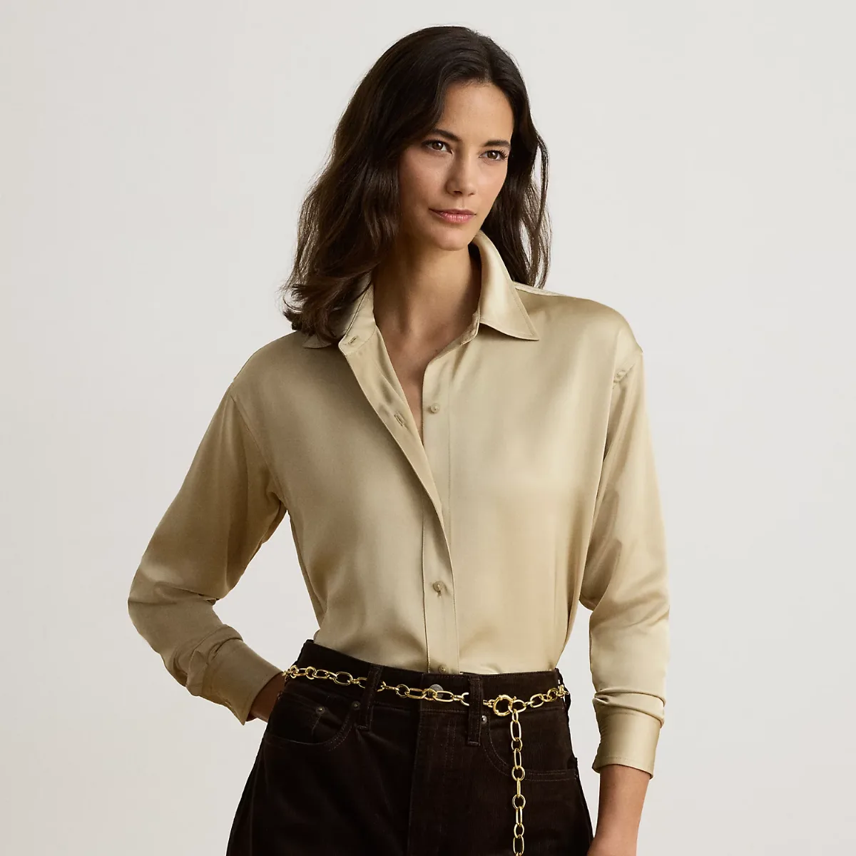 Relaxed Fit Satin Charmeuse Shirt by Ralph Lauren