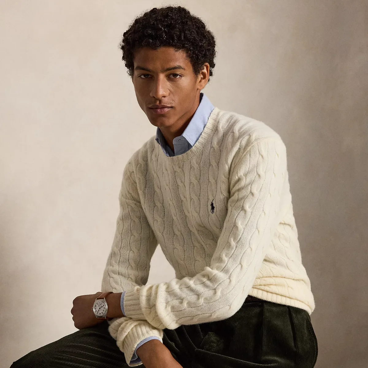 Cable-Knit Wool-Cashmere Sweater by Ralph Lauren