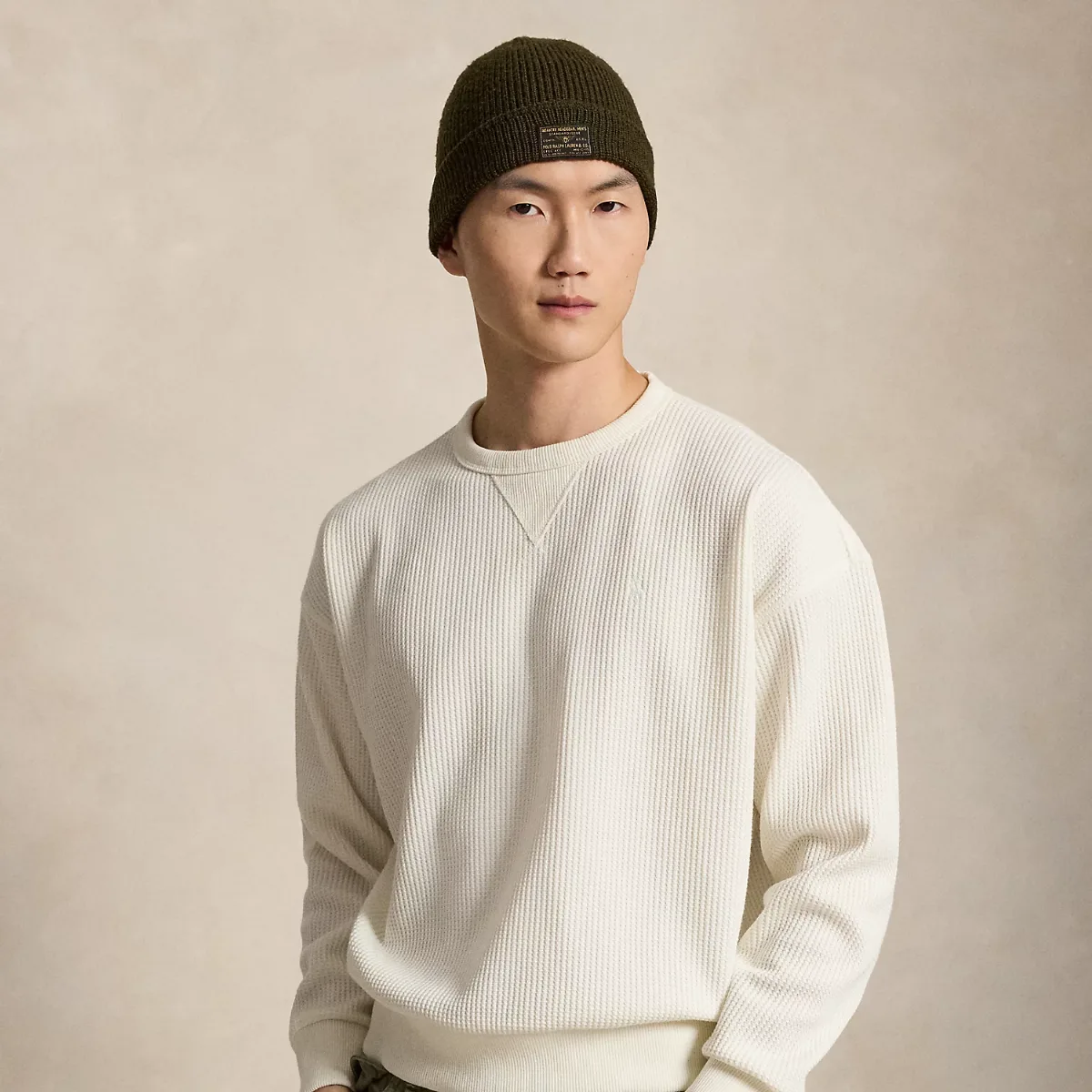Relaxed Fit Waffle-Knit Sweatshirt by Ralph Lauren