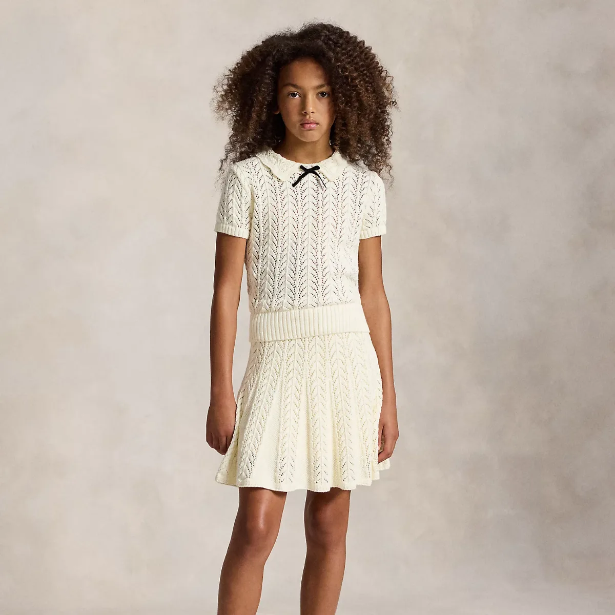 Pointelle-Knit Cotton Sweater & Skirt by Ralph Lauren