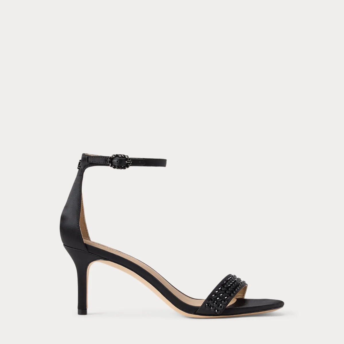 Allie Mid-Heel Embellished Satin Sandal by Ralph Lauren