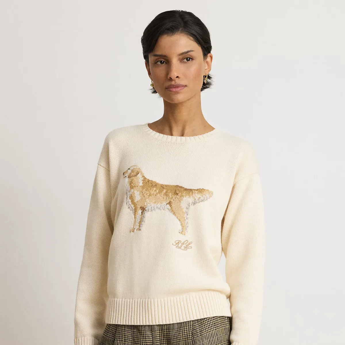 Intarsia-Knit Golden Retriever Sweater by Ralph Lauren