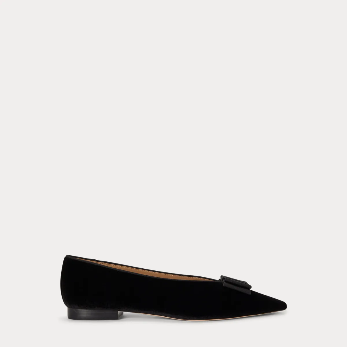 Audri Bow-Trim Velvet Ballet Flat by Ralph Lauren
