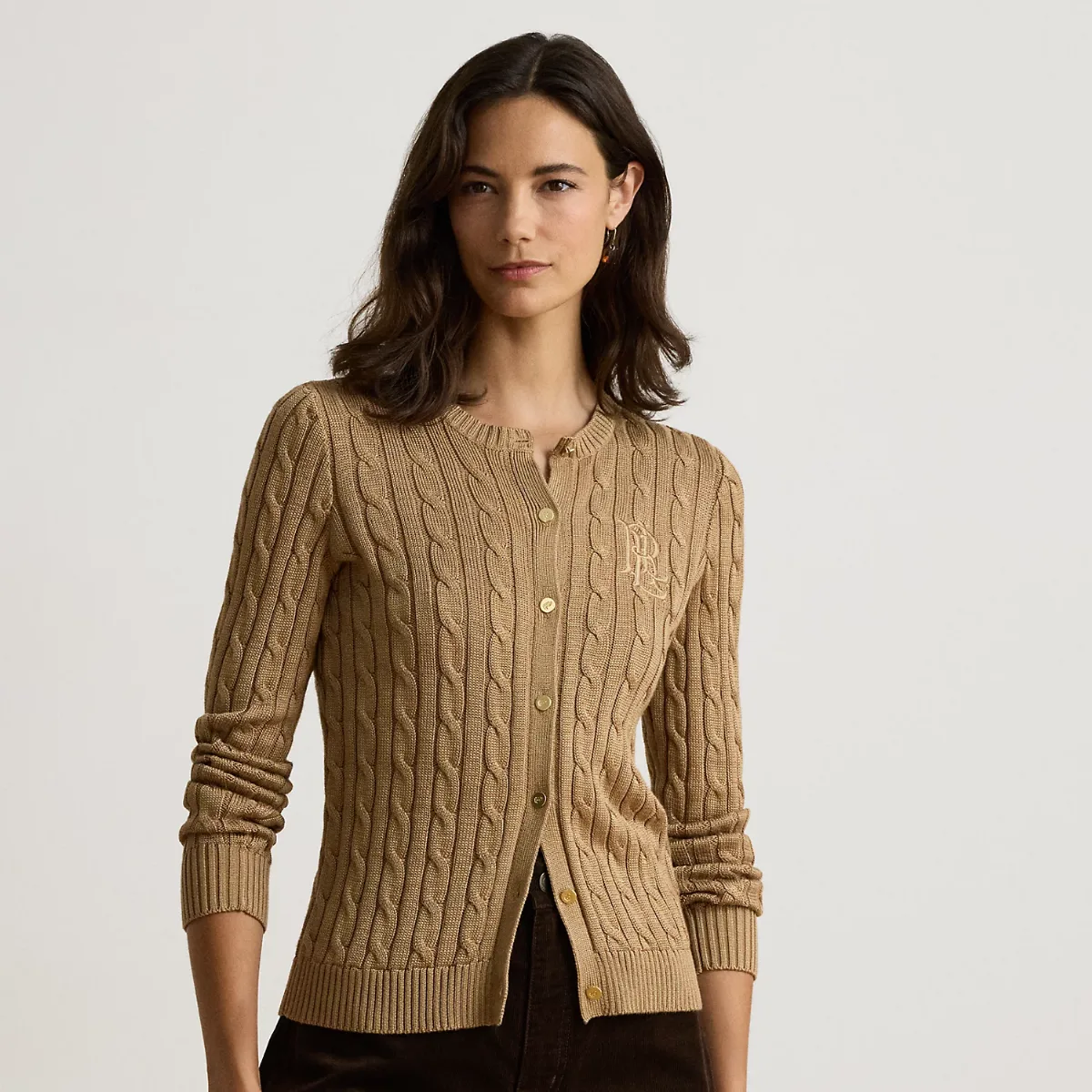 Cable-Knit Cotton-Blend Cardigan