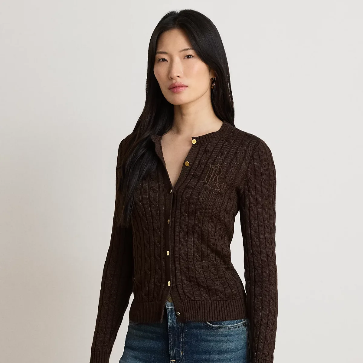 Cable-Knit Cotton-Blend Cardigan