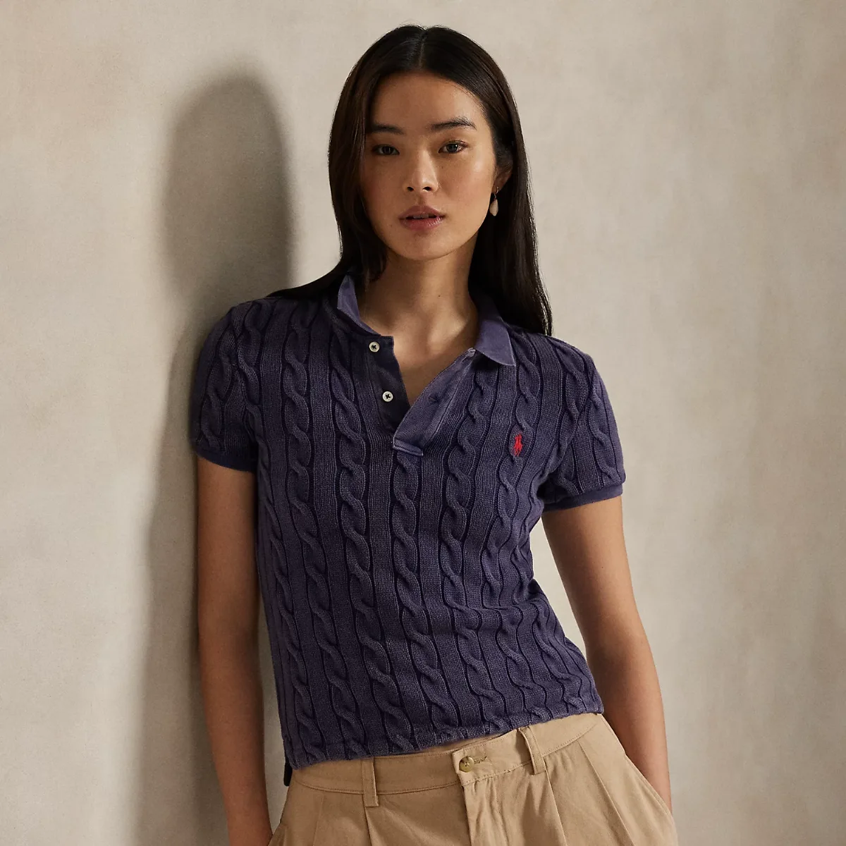 Cable-Knit Polo Shirt by Ralph Lauren