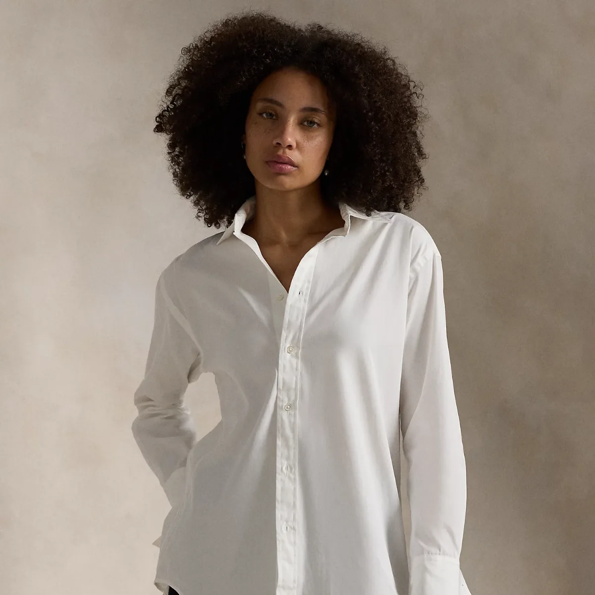 Extended-Cuff Cotton Shirt by Ralph Lauren